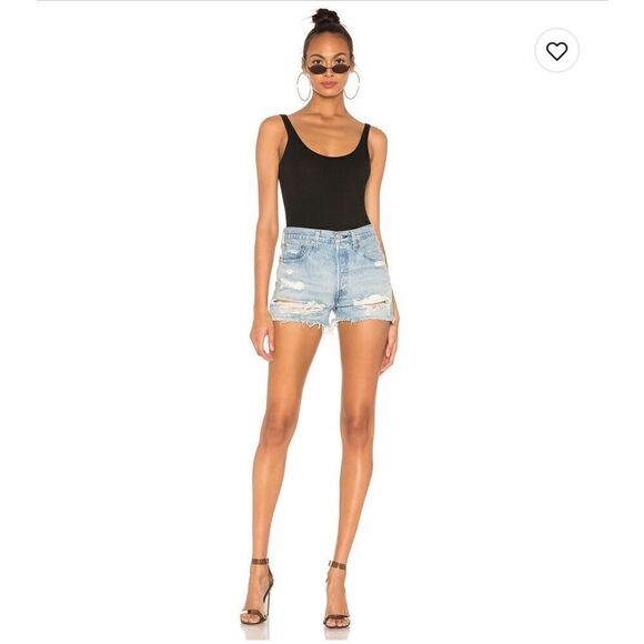 Levi’s 24 501 High Rise Short in Fault Line - Picture 1 of 8